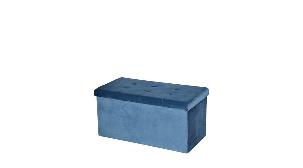 Skladací puf s úložným priestorom modrý 76,5x38x37,5 cm
