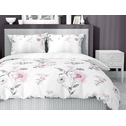 Súprava posteľnej bielizne z bavlneného saténu s kvetmi 220x200 cm