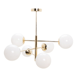 Závesná lampa gule 6-bodová zlatá AURORA