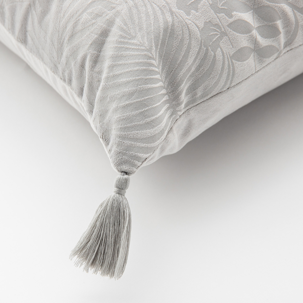 Zamatová obliečka na vankúš ADRIA svetlosivá 45x45 cm