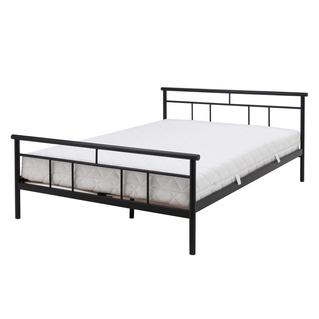 Kovová posteľ s roštom čierna TADEUSZ 180x200 cm