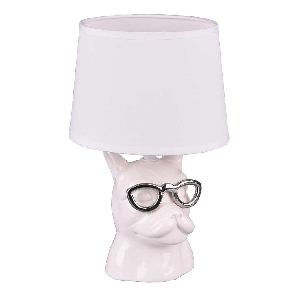 Dizajnová stolná lampa keramická biela DOSY