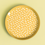 Súprava 4 plastových tanierov žltá, 21 cm