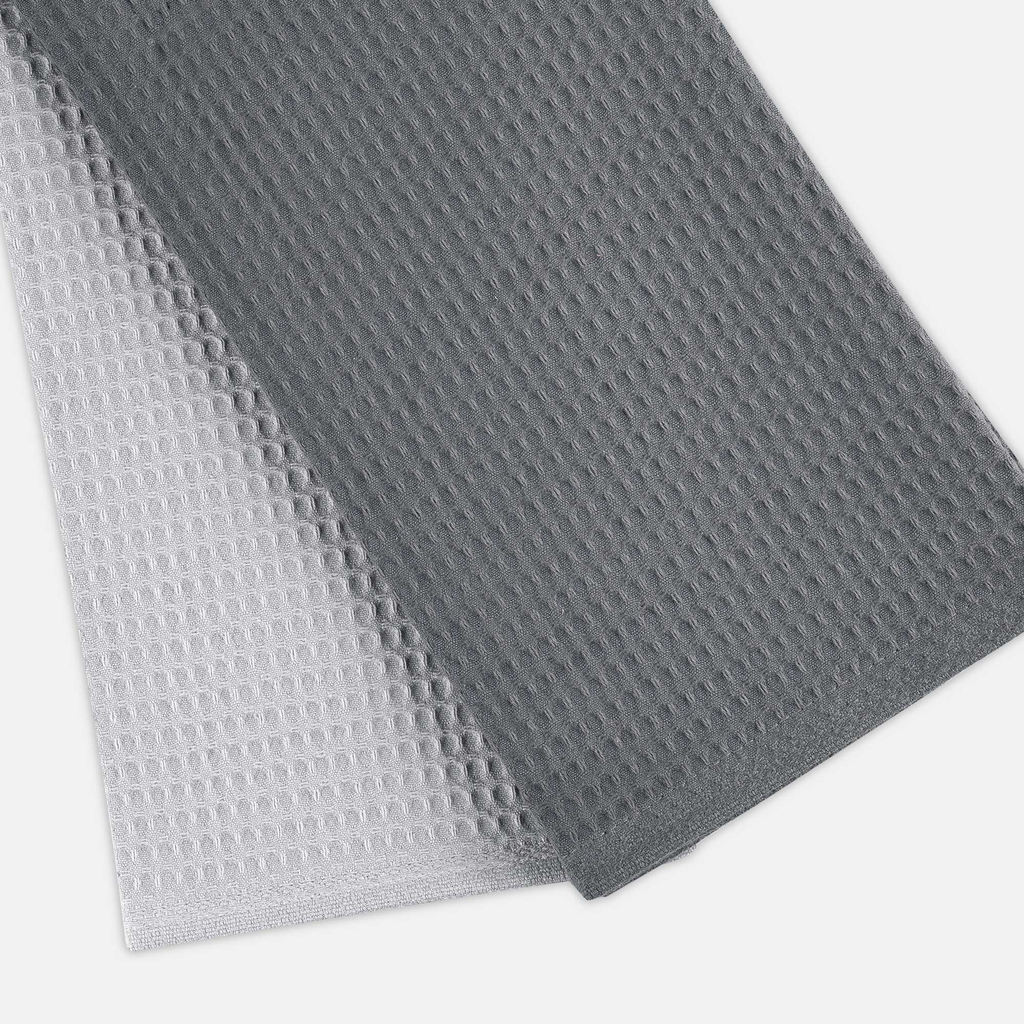 Súprava 2 kuchynských utierok sivo-tmavosivá 50x70 cm