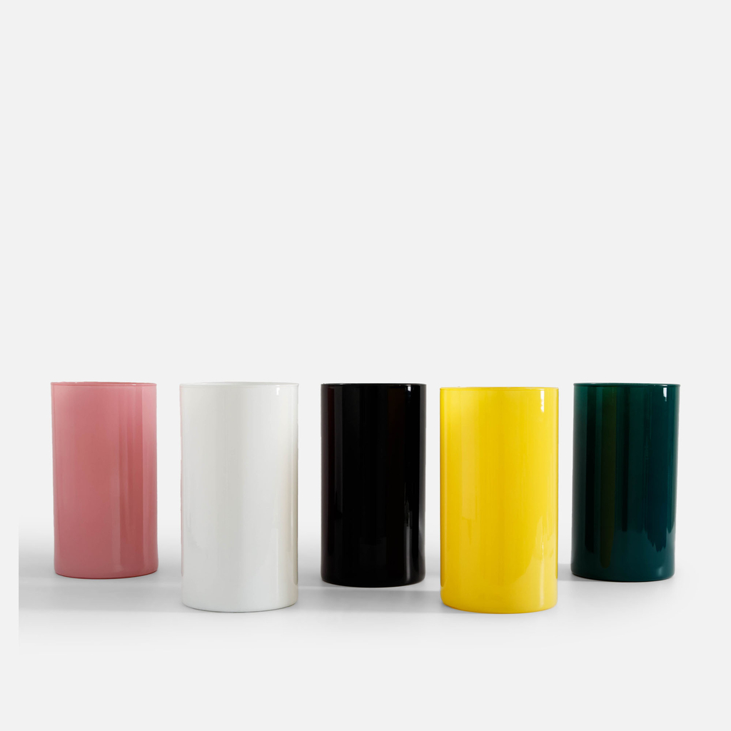 Sklenená váza žltá LUCA 29 cm