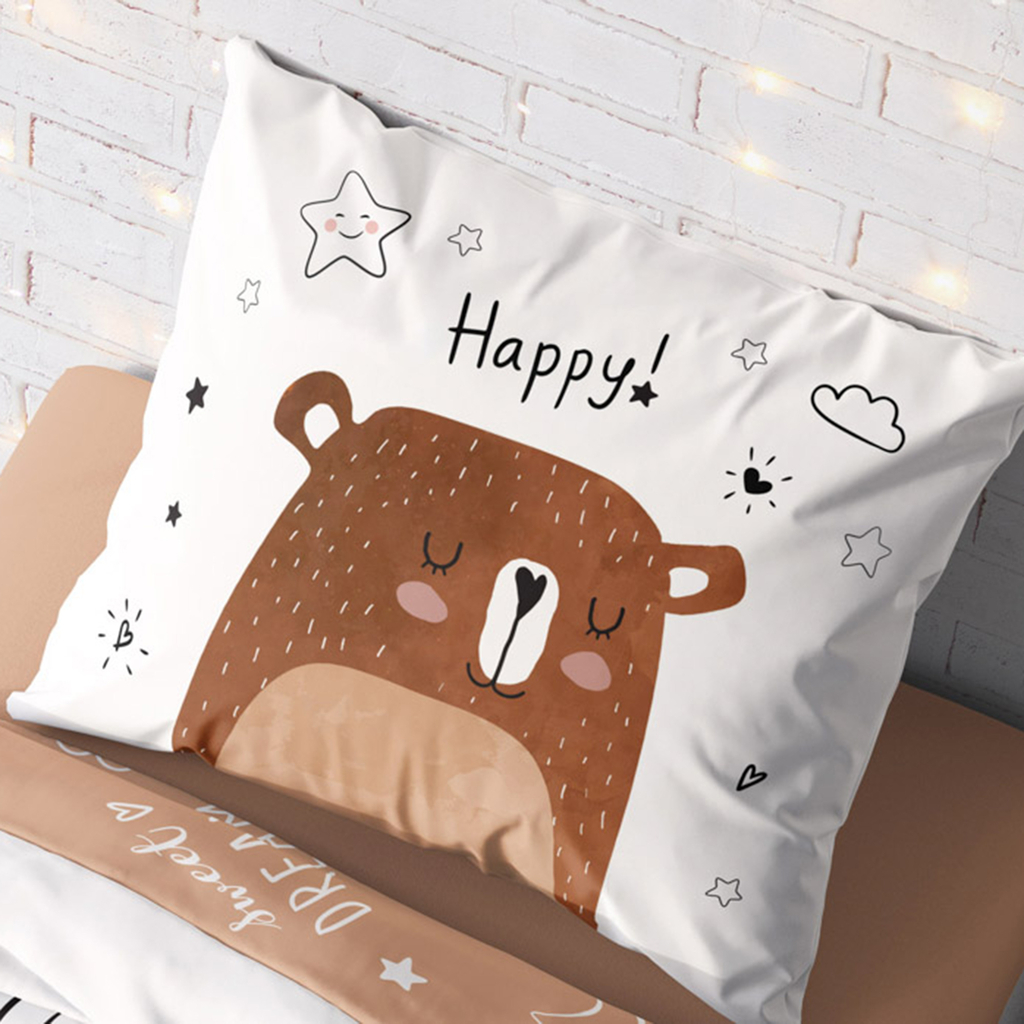 Bavlnená posteľná bielizeň LULULAND MEDVEDÍK 160x200 cm