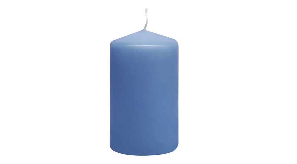 Modrá dekoratívna sviečka 6 x 10 cm