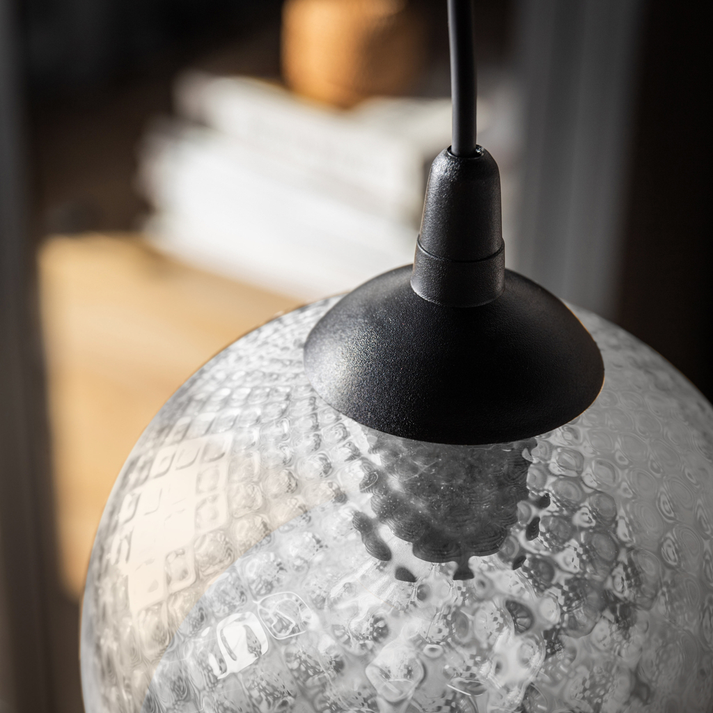 Závesné svietidlo s transparentným tienidlom MIX fi 18 cm