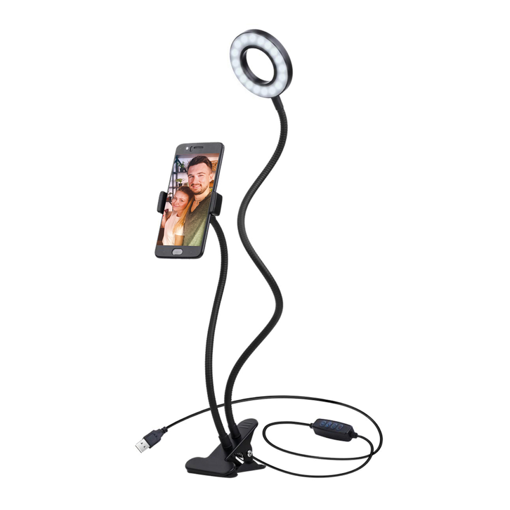 Lampa VLOG LED USB s klipom čierna RING LIGHT