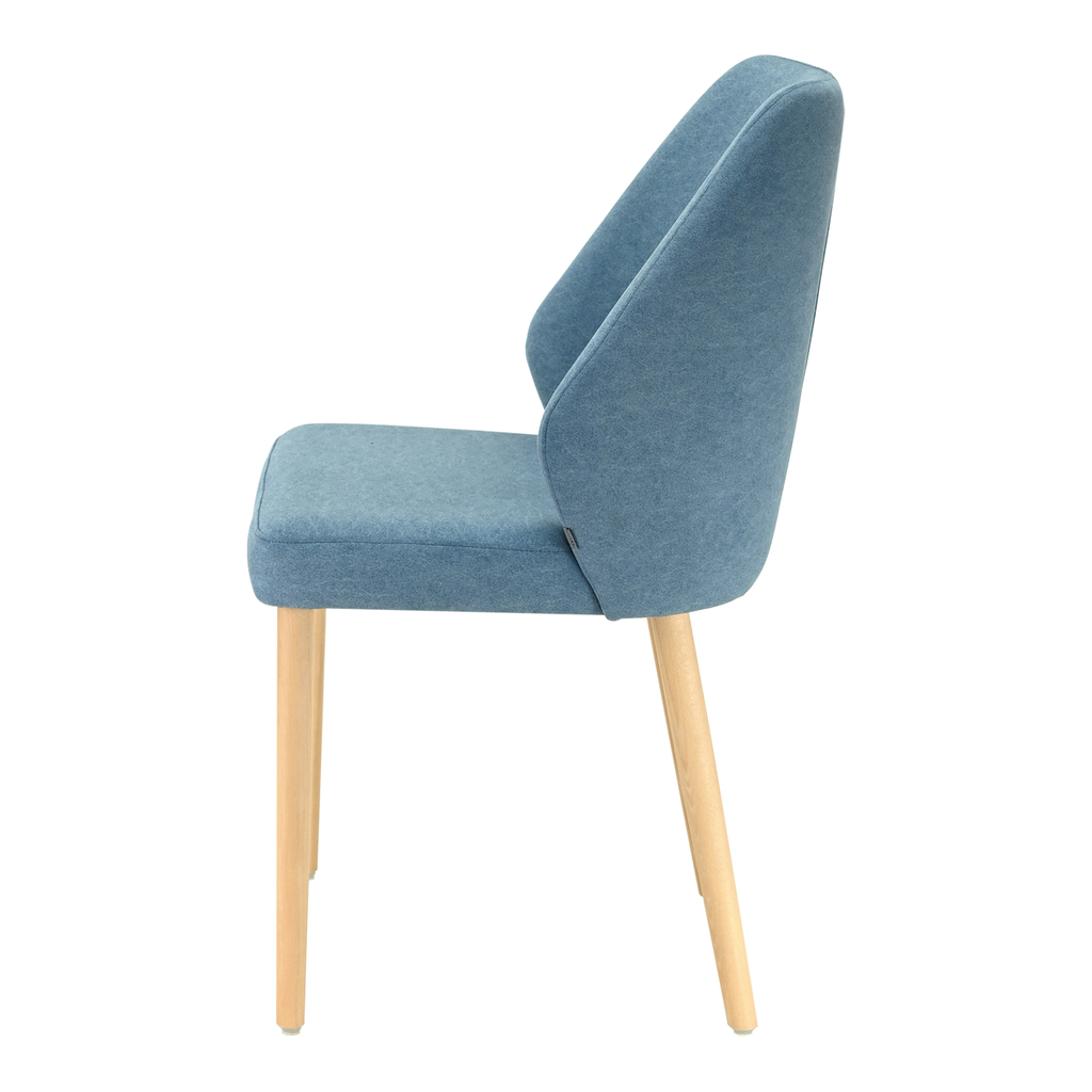 Krzesło z welurem w kolorze zgaszonego niebieskiego