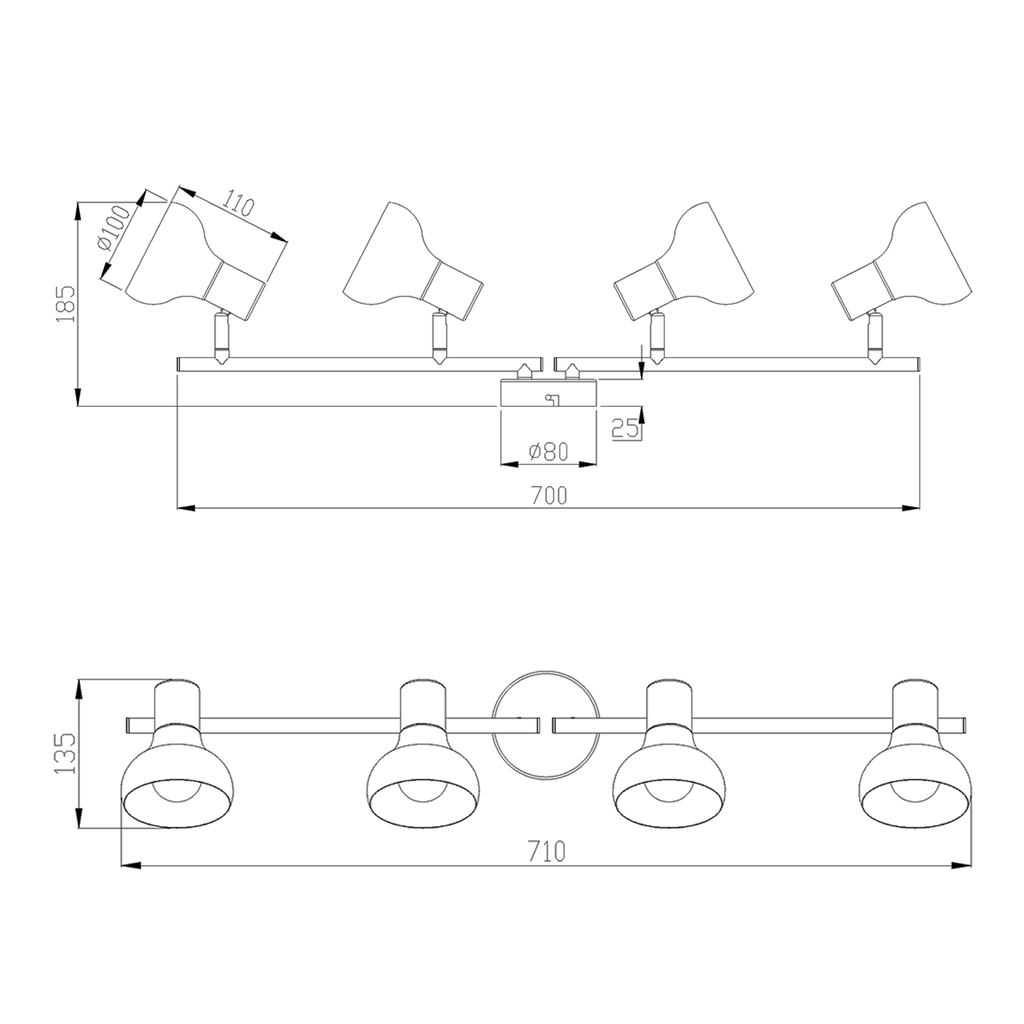 Listwa 4-punktowa biały mat LATIKA