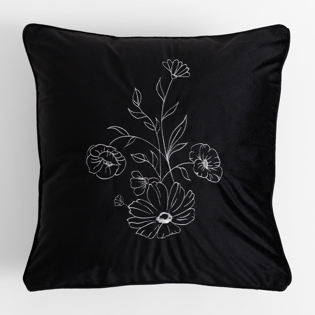 Dekoračná obliečka na vankúš čierna PERLA 45x45 cm