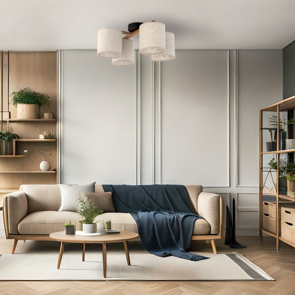 Stropné svietidlo v sivej farbe DEVA NATURE IV