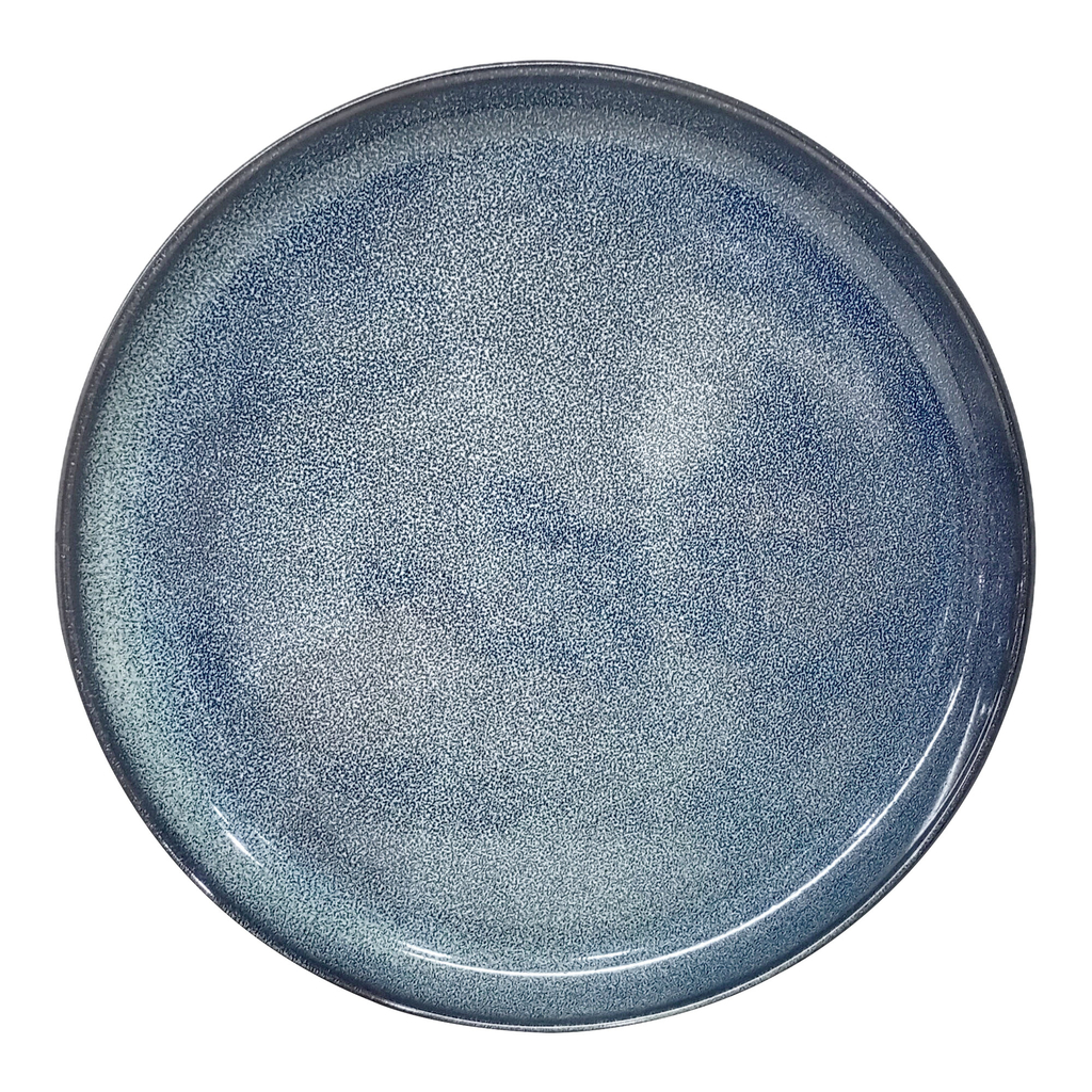 Talerz deserowy ceramiczny niebieski 21 cm wykonany z ceramiki kamionkowej. 