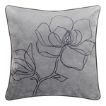 Ozdobný vankúš sivý FLOWER LINE 45 x 45 cm