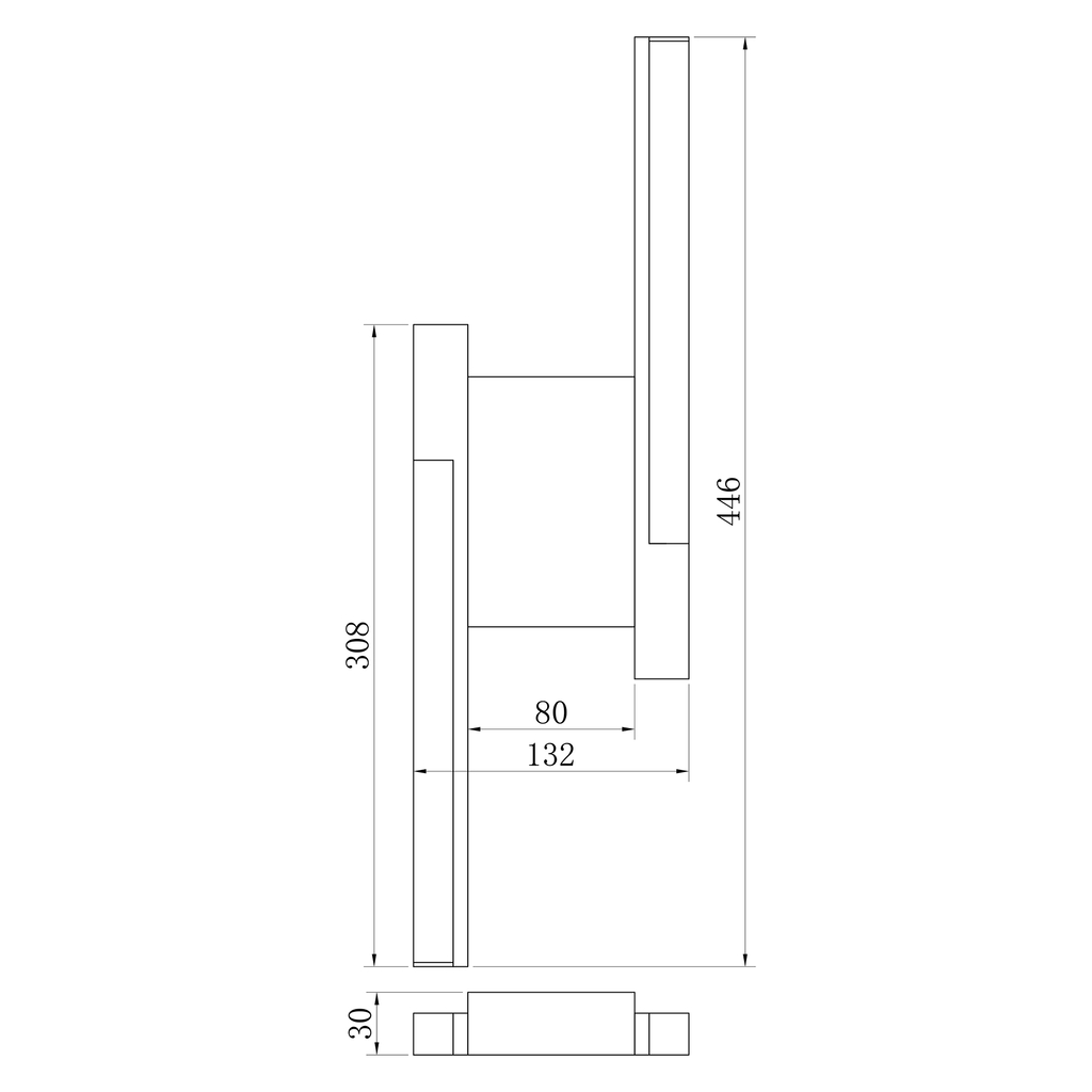 Nástenné LED svietidlo ELIOT čierne drevené