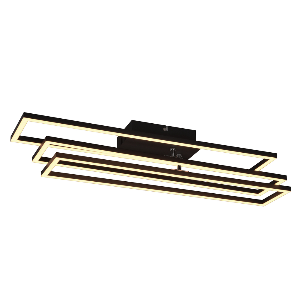 Stropné LED svietidlo CORSO rám čierne s diaľkovým ovládaním