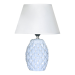 Stolná lampa s tienidlom modro-biela 38 cm