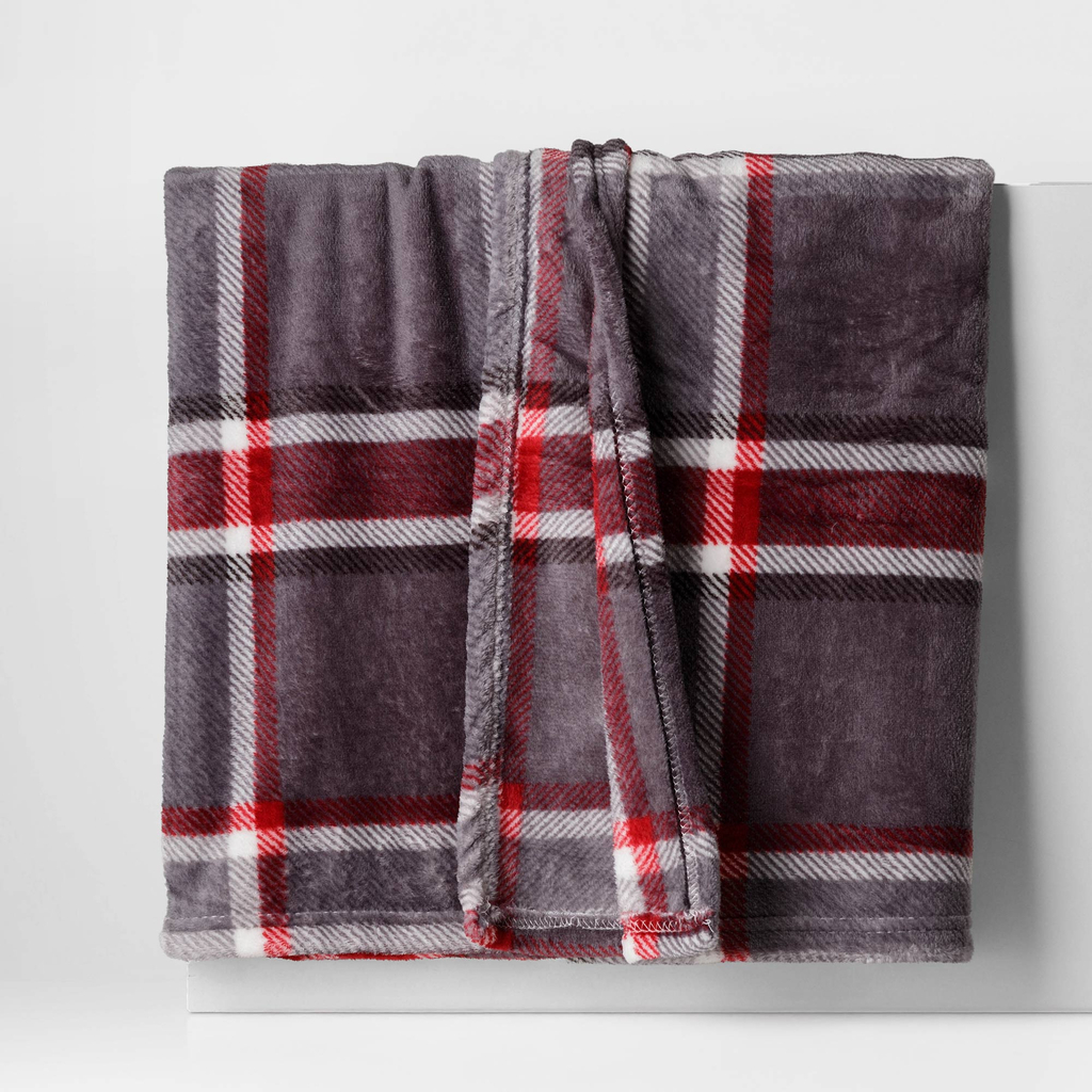 Tmavosivá károvaná deka TYLOR 150x200 cm