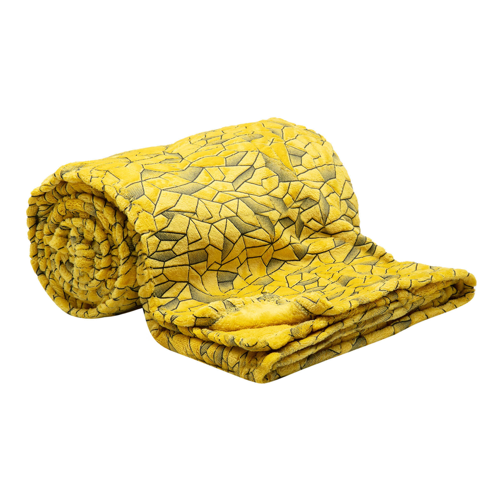 Žltá deka s geometrickým vzorom GEOM 150x200 cm
