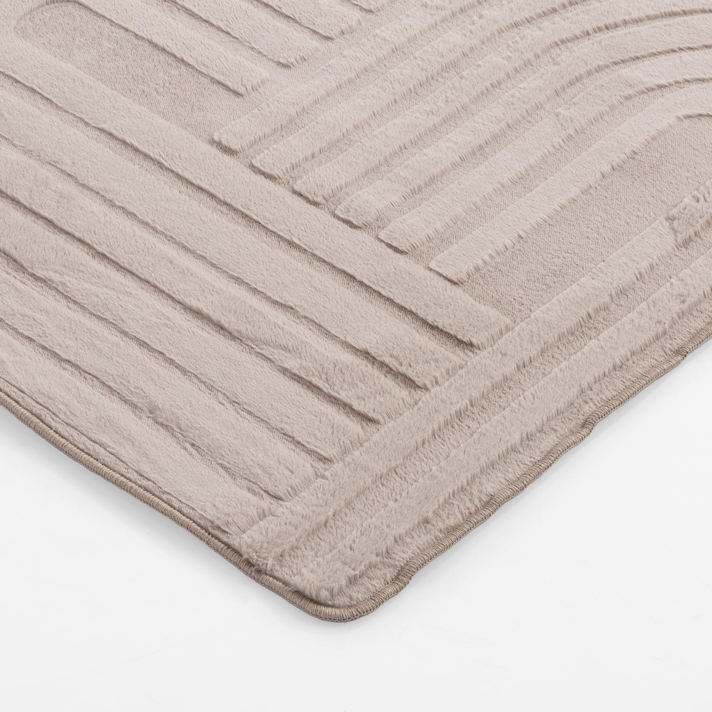 Geometrický koberec MALAGA 3D, taupe, 120x160 cm