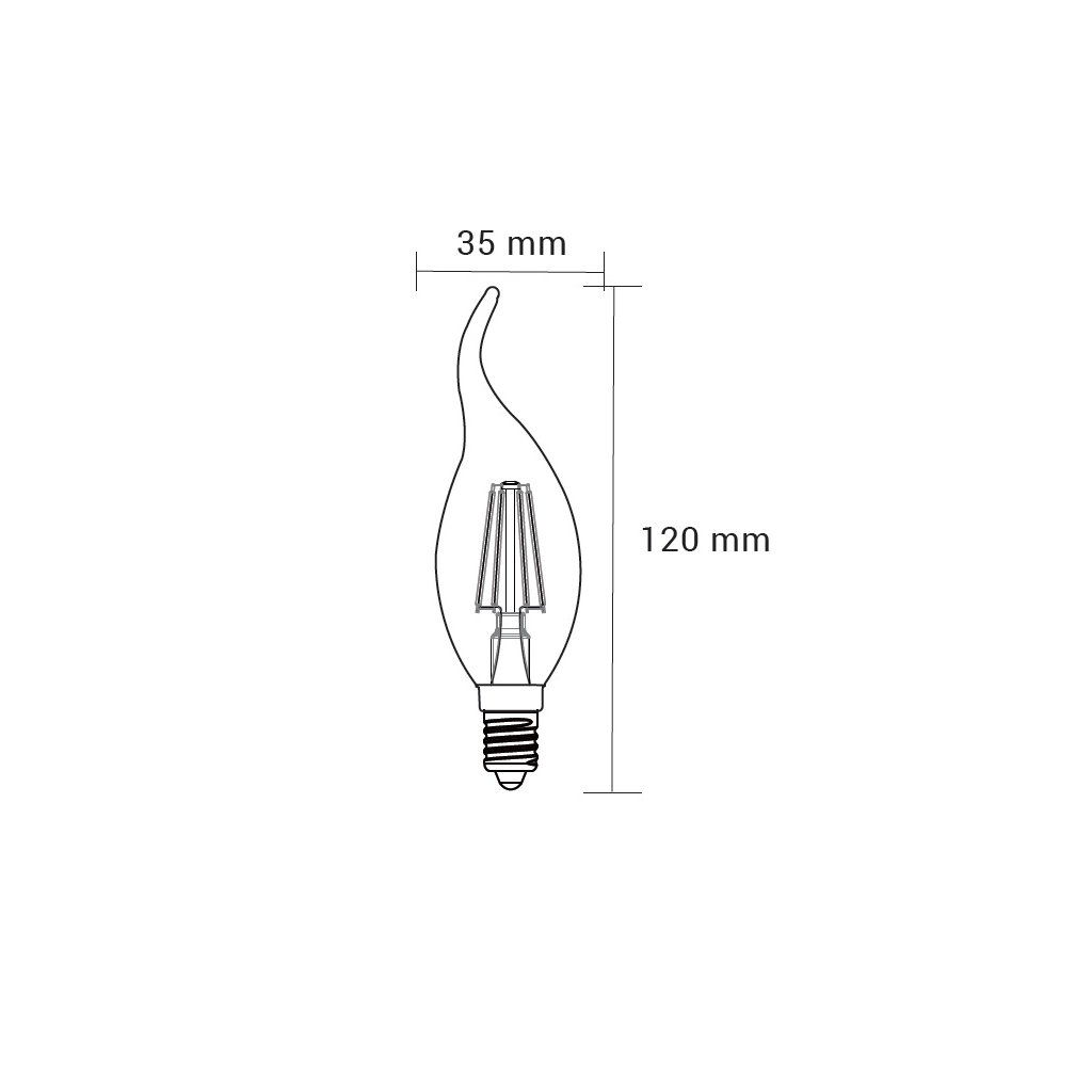 Žiarovka LED E14 4W teplá farba ORO-E14-C35-FL-CLARO-FLAMI-4W
