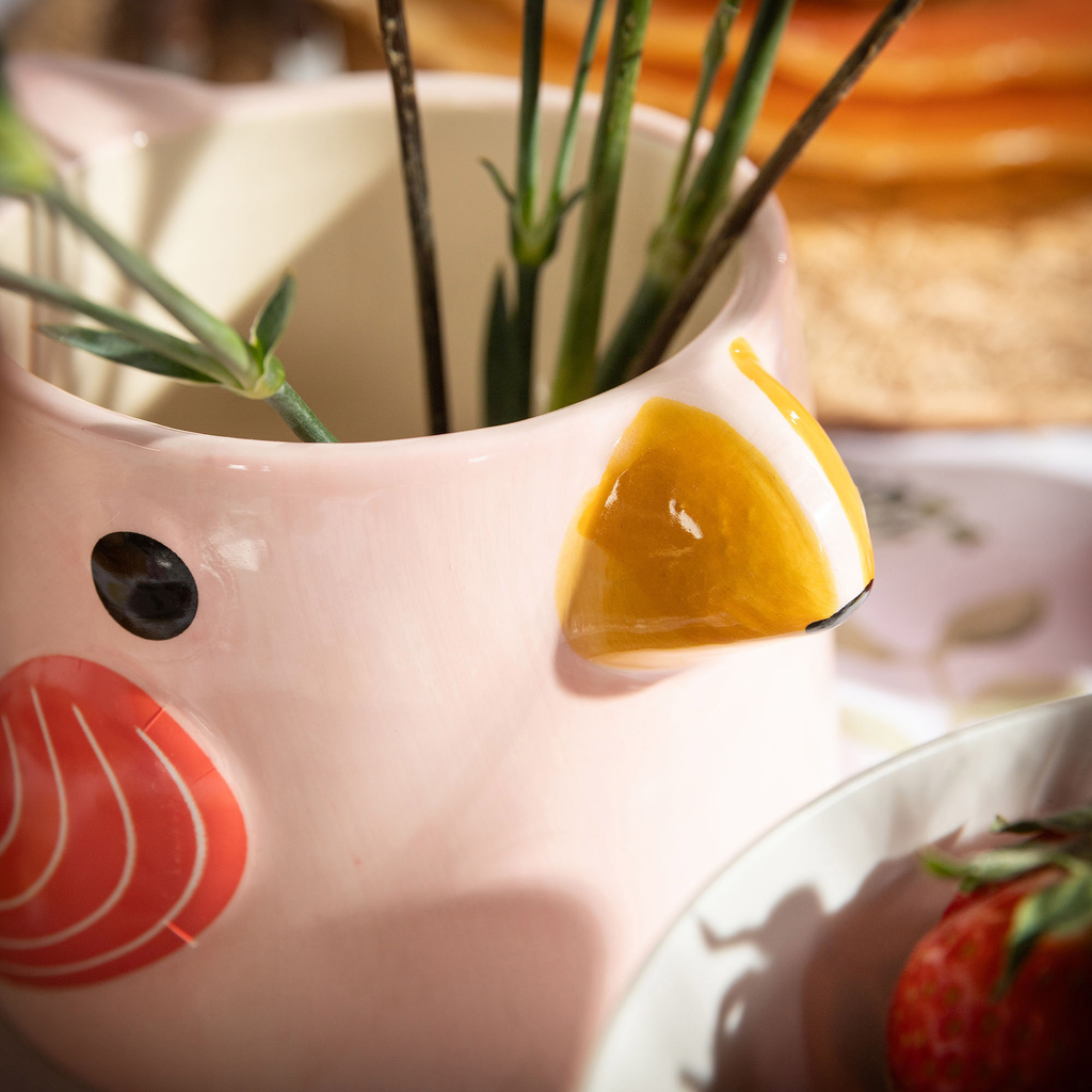 Kvetináč na balkón, vták, MIX