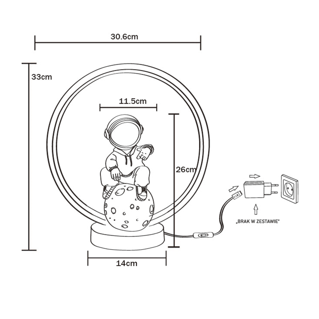 Dekoratívna stolná LED lampa RAPER ASTRONAUT