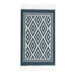 Koberec so vzorom kosoštvorcov SCANDI modro-biely 50x80 cm