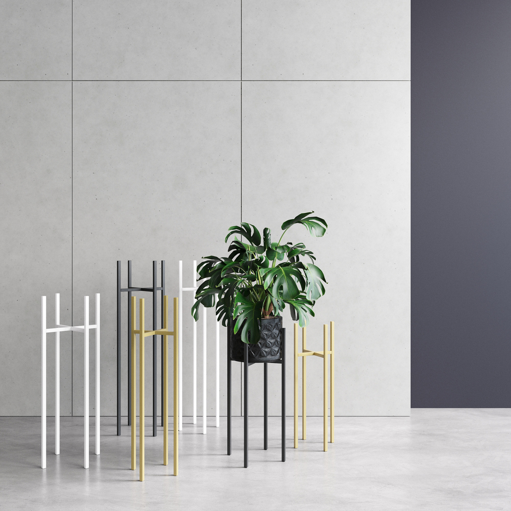 Čierny stojan na kvetináč TULLE 75 cm