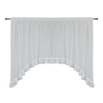 Záclona s volánom na riasiacej páske biela JULIA 160x290cm