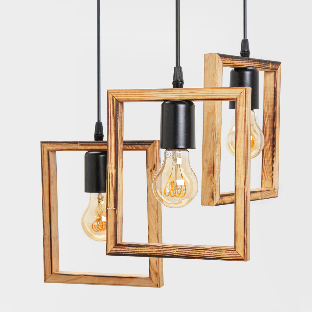Závesné svietidlo drevené hnedé ATRIA 3