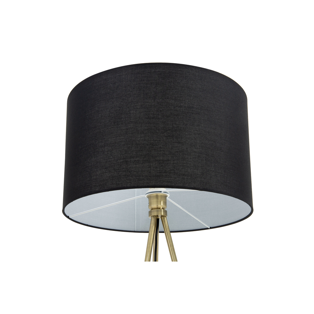 Stojaca lampa CARA trojnožka tienidlo čierna