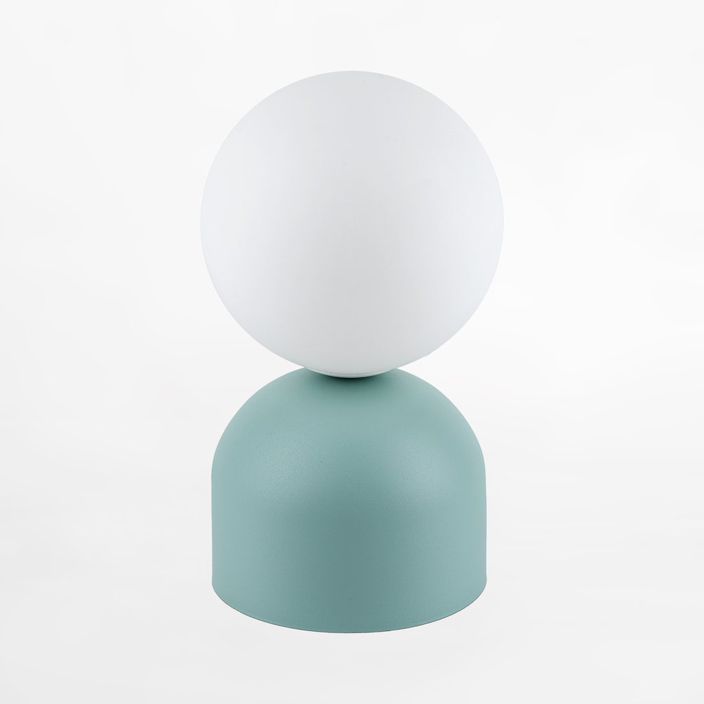 Stolná lampa s mätovo-zeleným podstavcom MIKI