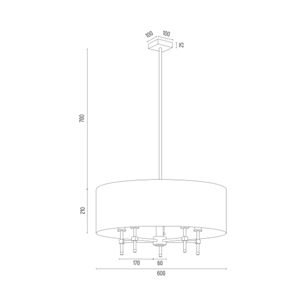 Závesné svietidlo s tienidlom, čierno-zlaté ABBANO