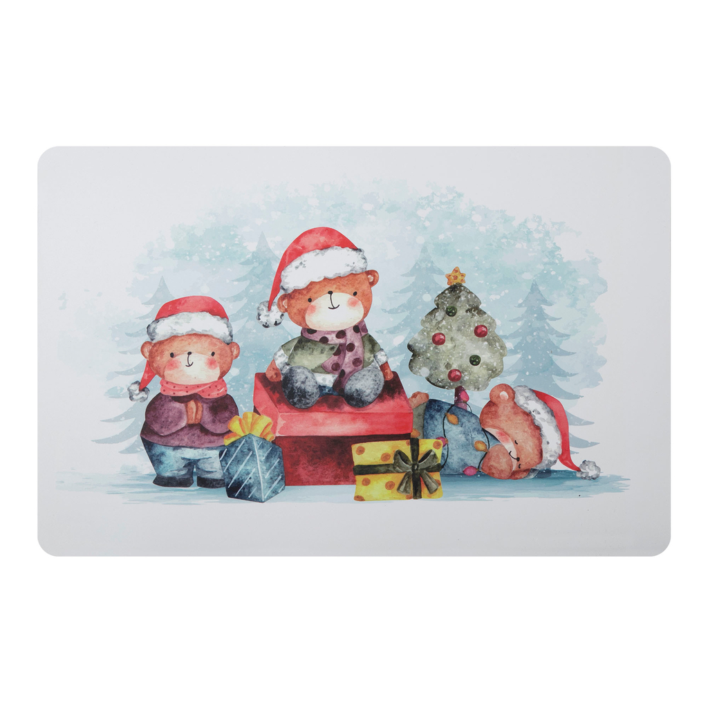 Vianočné prestieranie na stôl pre deti MEDVEDÍKY 43,5x28,5 cm