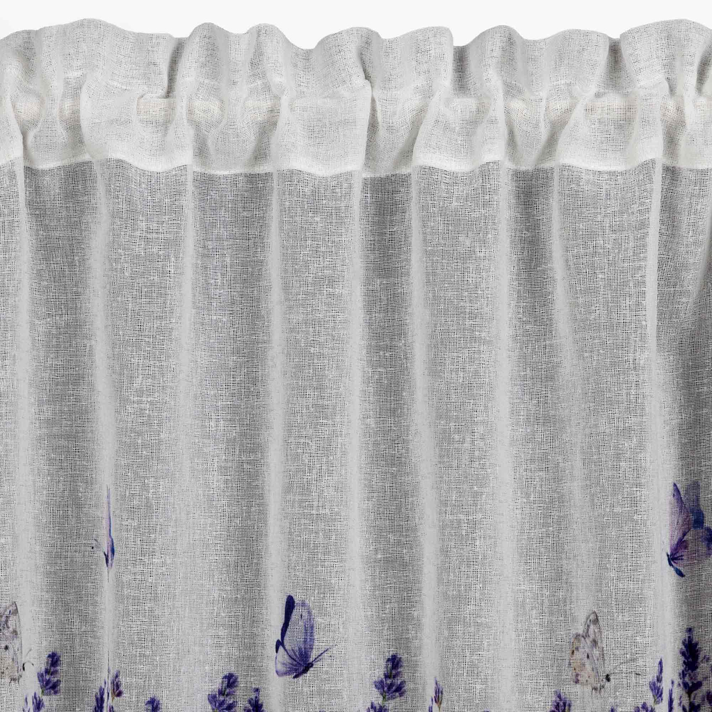 Záclona vitrážka bielo-fialová ELLA 30x150 cm