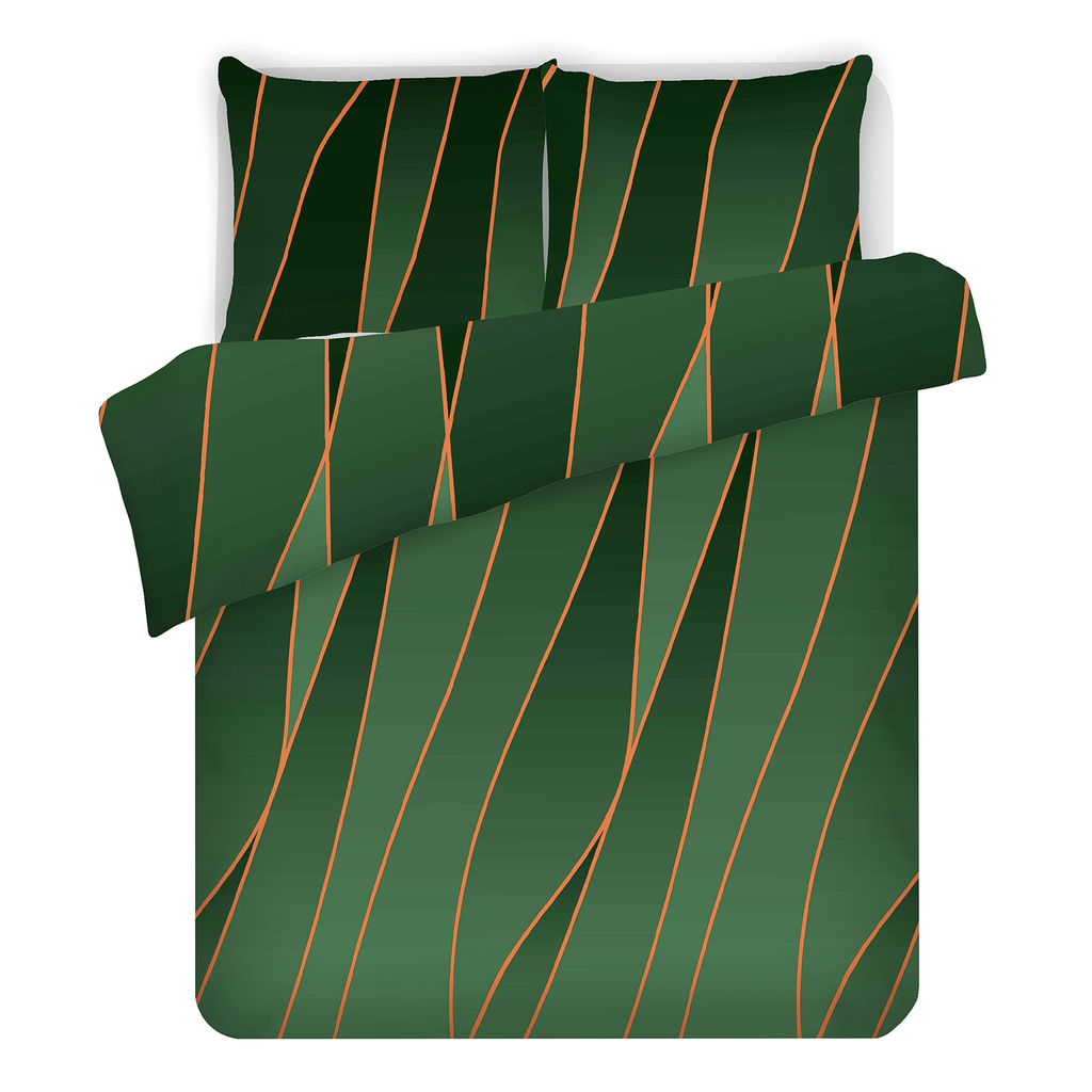Súprava saténovej posteľnej bielizne fľašková zelená ARGONGREEN 160 x 200 cm