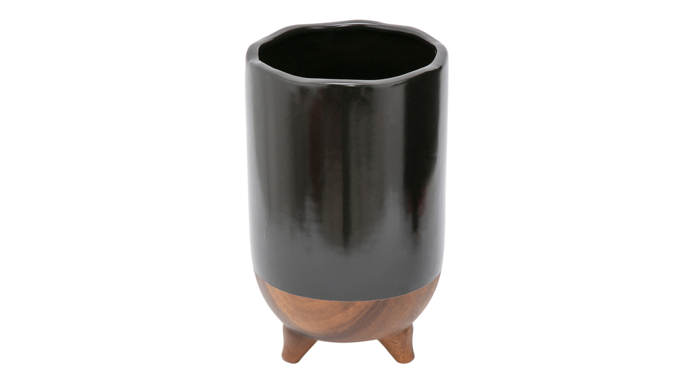 Keramická váza boho čierno-hnedá 27 cm