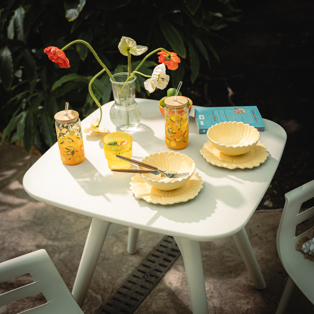 Dezertný tanier žltý kvet 21 cm