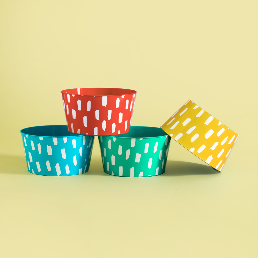 Súprava 4 plastových žltých misiek 750 ml