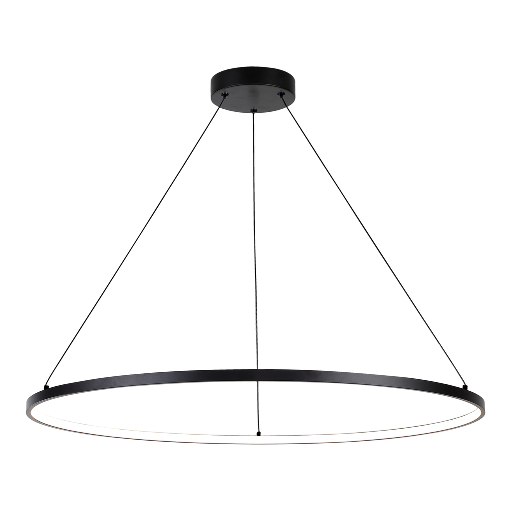 Kruhové závesné LED svietidlo 90 cm čierne HORIK