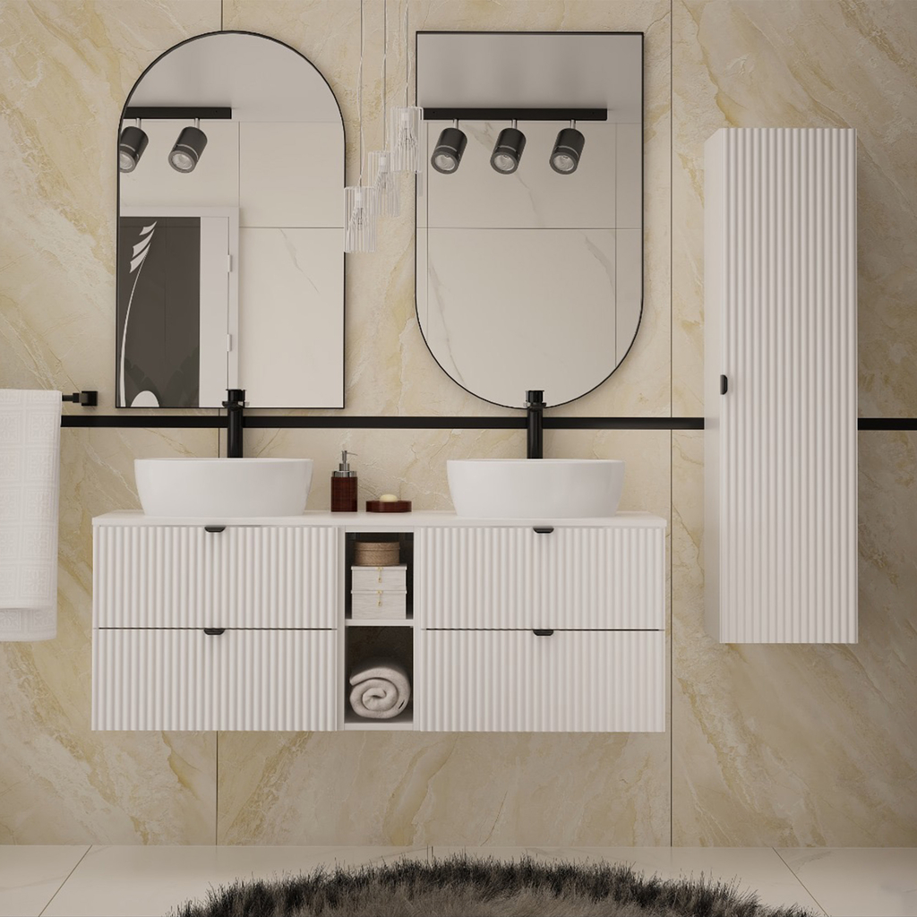 Doska pod umývadlo biela matná 140 cm