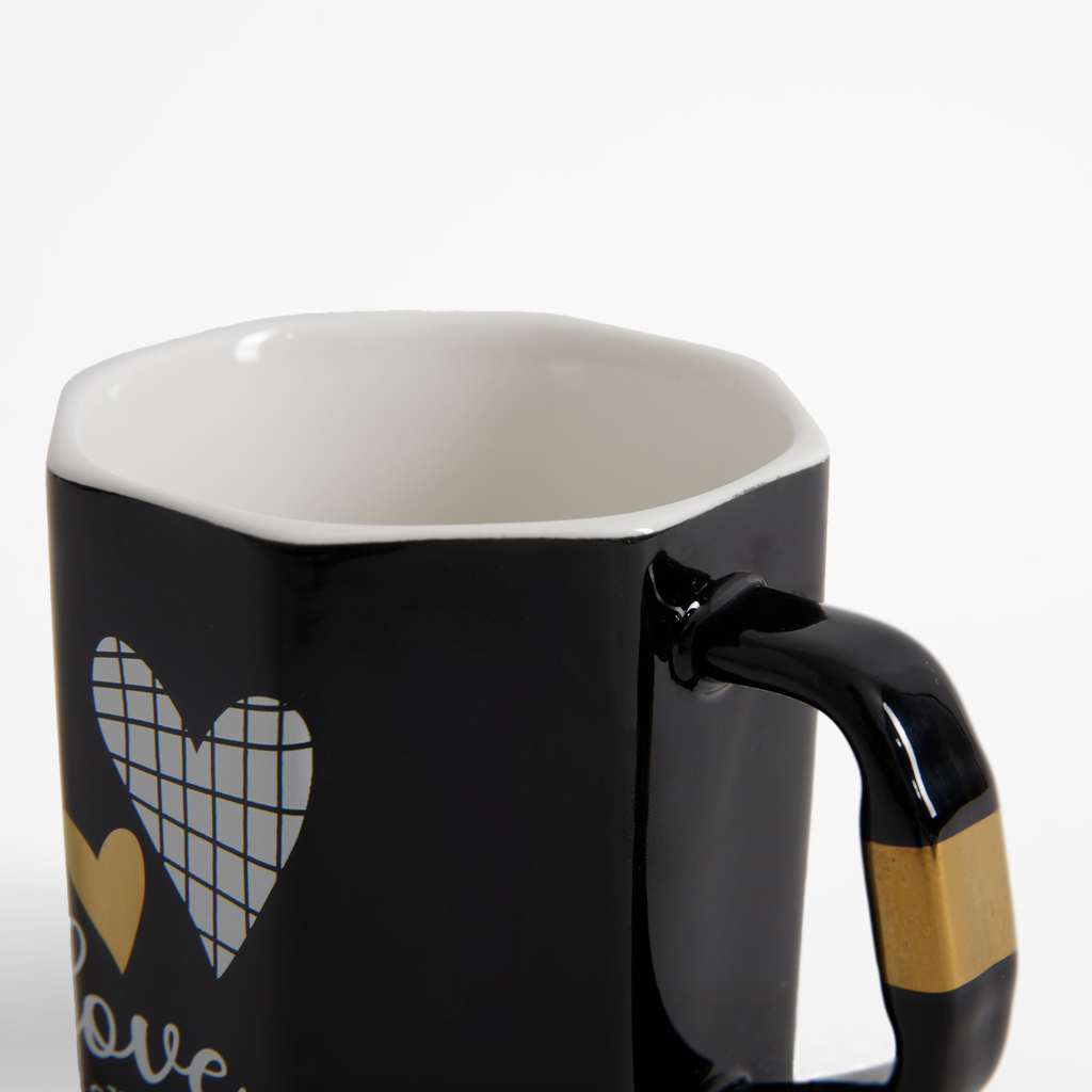Porcelánový hrnček LOVE čierny 330 ml