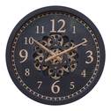 Okrúhle nástenné hodiny čierno-zlaté 58 cm