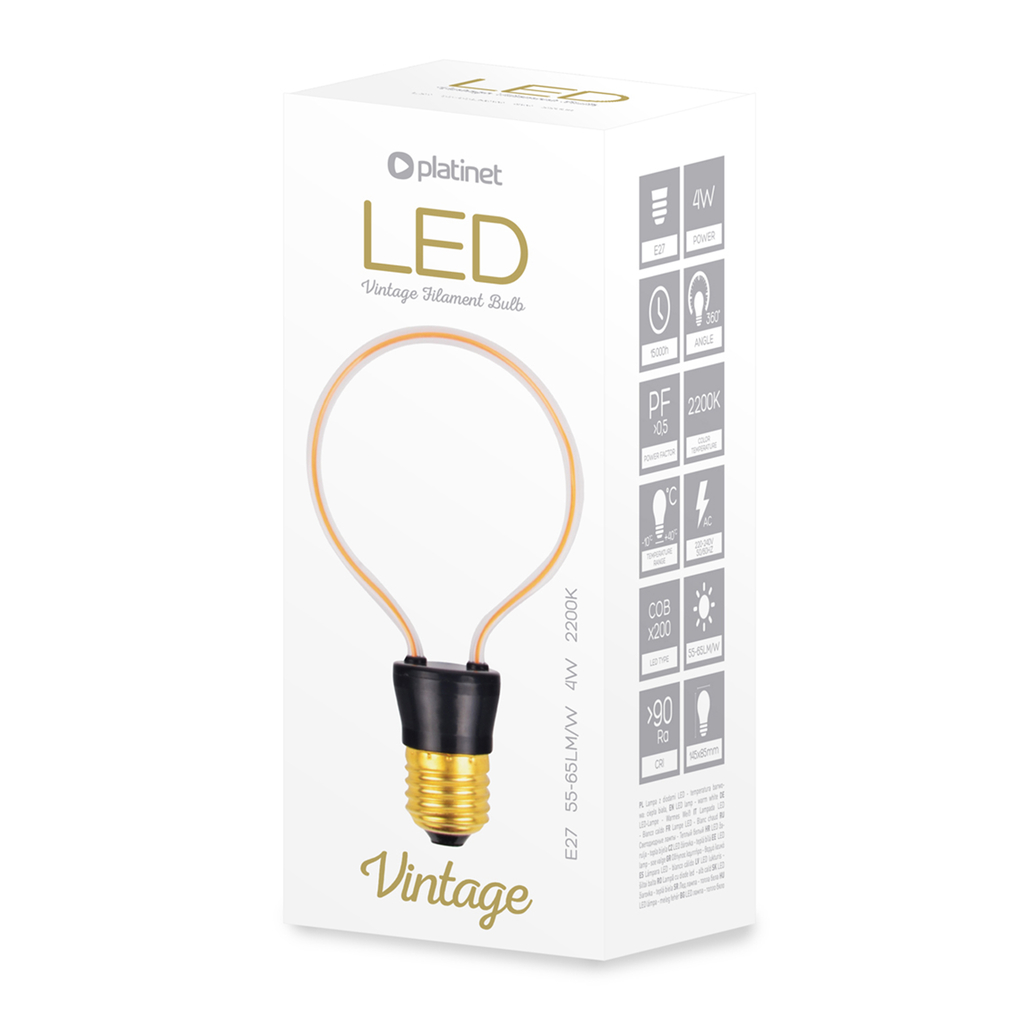 Dekoratívna LED žiarovka E27 zlatej teplej farby GLASS ART3