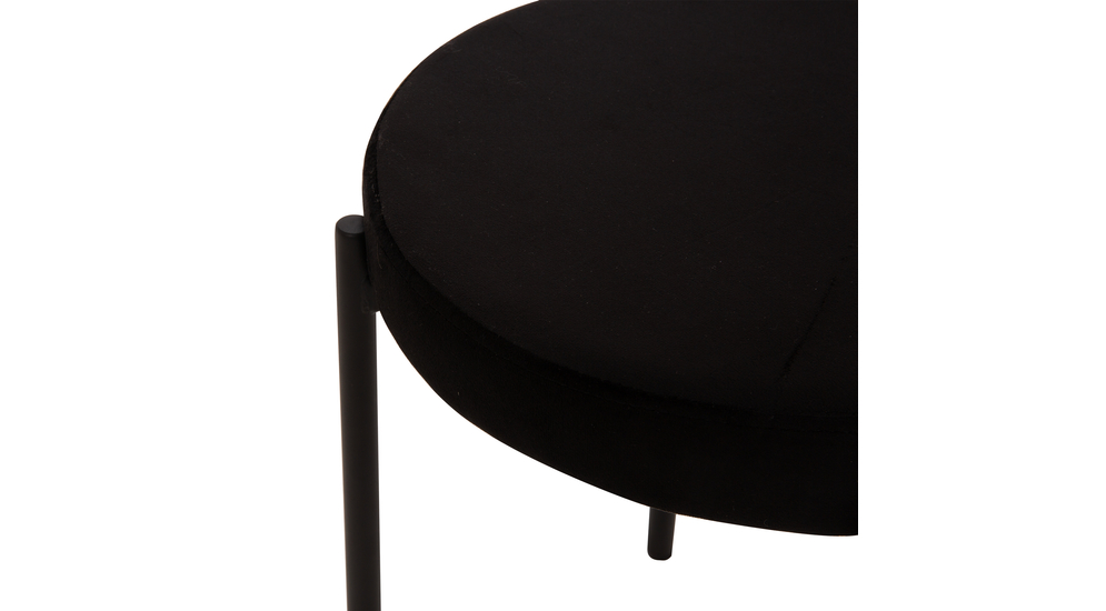 Velúrová taburetka ARGINO čierna