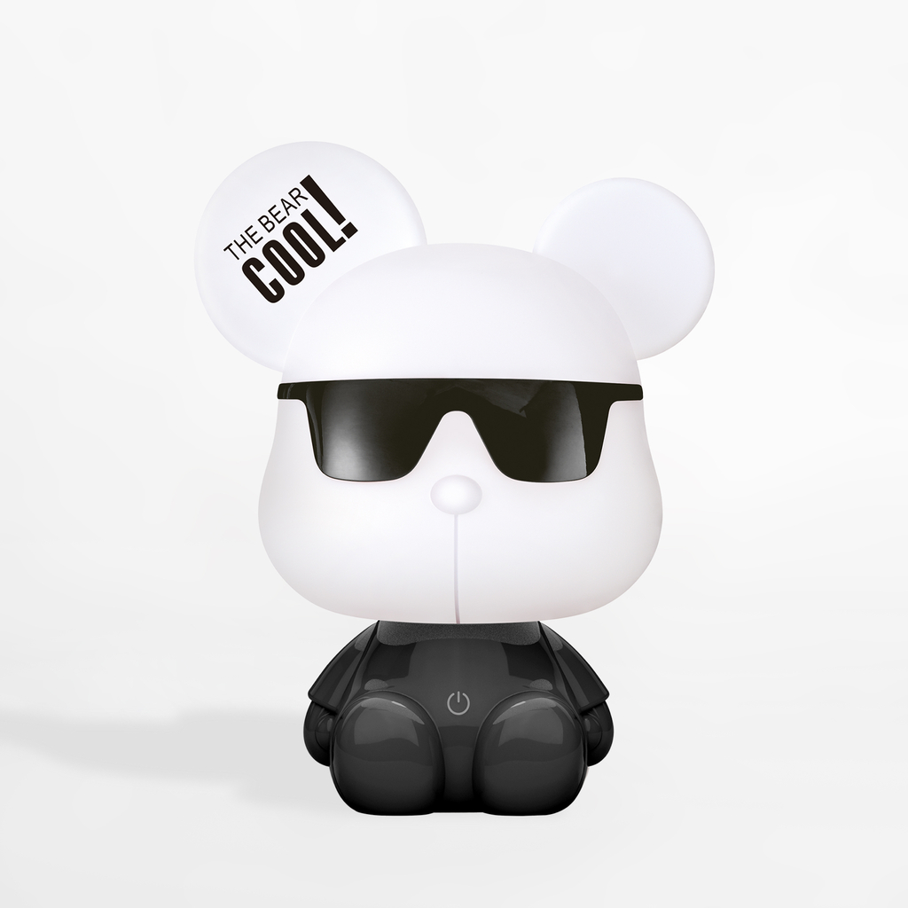 Nočná LED lampa bielo-čierna MACKO