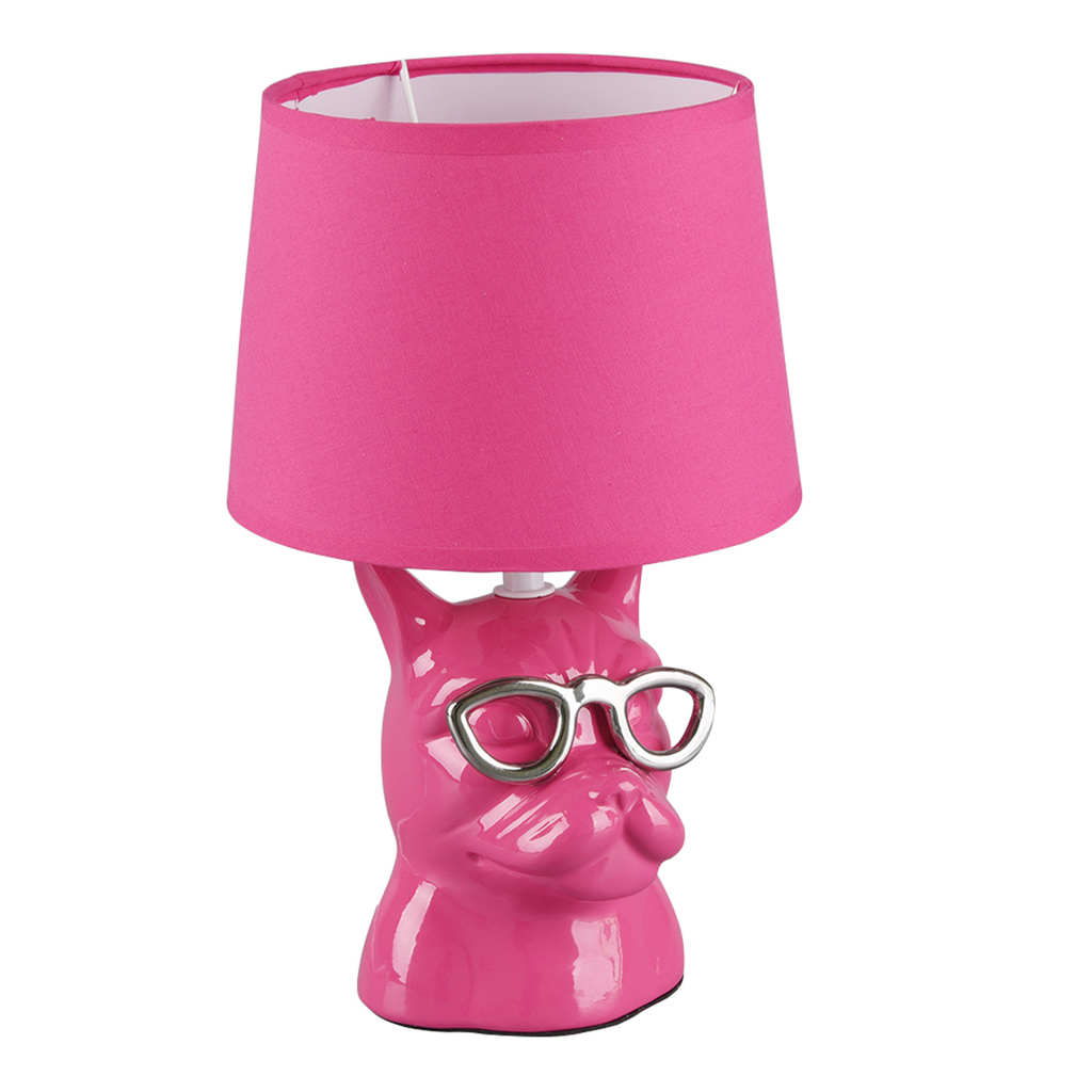 Dizajnová stolná lampa keramická ružová DOSY