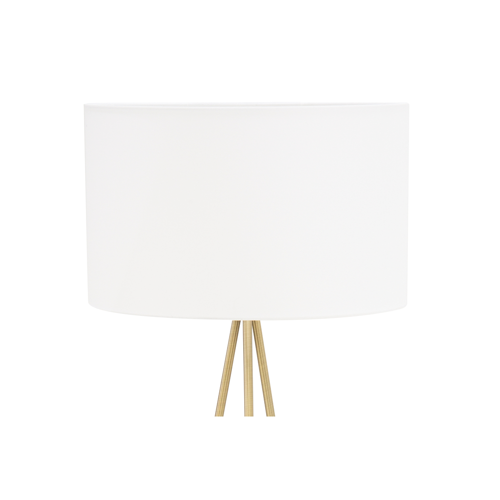 Trojnohá stojacia lampa CARA s bielym tienidlom